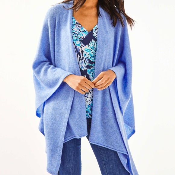 Lilly Pulitzer Sweaters - New! Lily Pulitzer Terri 100% Cashmere Blue Wrap